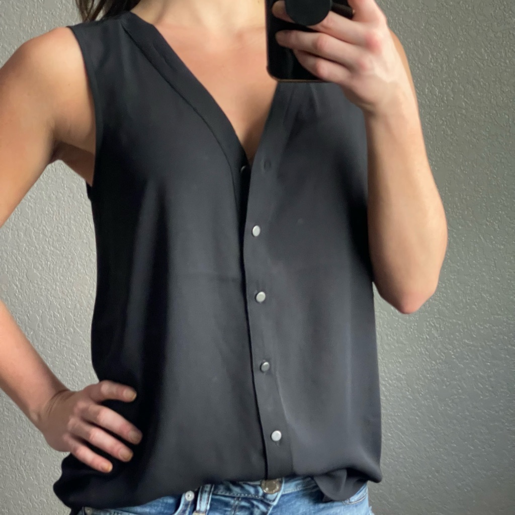 Button Down Blouse- Xs